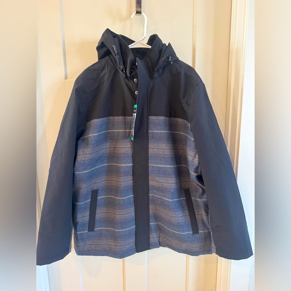 Men’s Pendleton XLBlack and Gray Hooded Jacket wool blend NWT